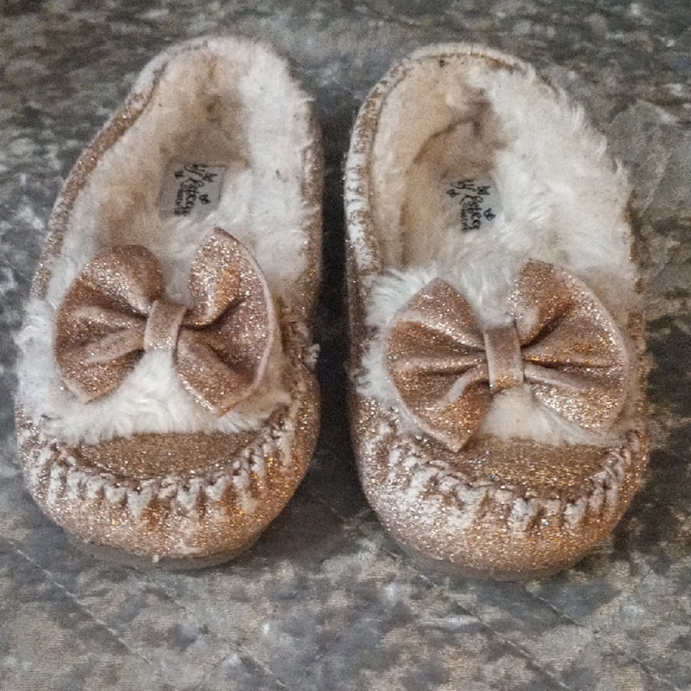 Self Esteem Fuzzy White Slippers